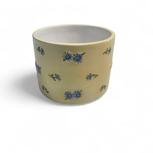 Vintage Floral Yellow And Blue Ceramic Glazed Pot Petit Fleur EUC